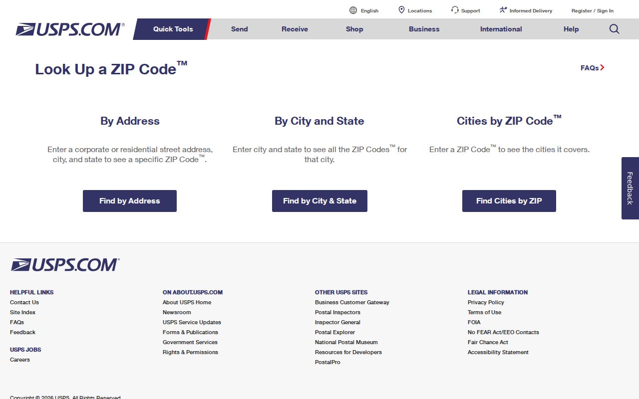 USPS address-to-ZIP lookup form used to verify a Berwyn mailing address